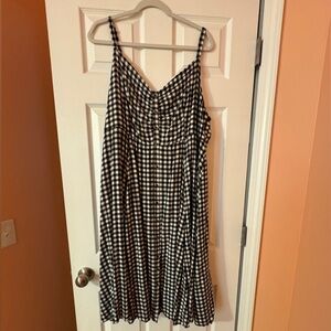 Torrid Black and White Gingham Dress with Smocking 4X
